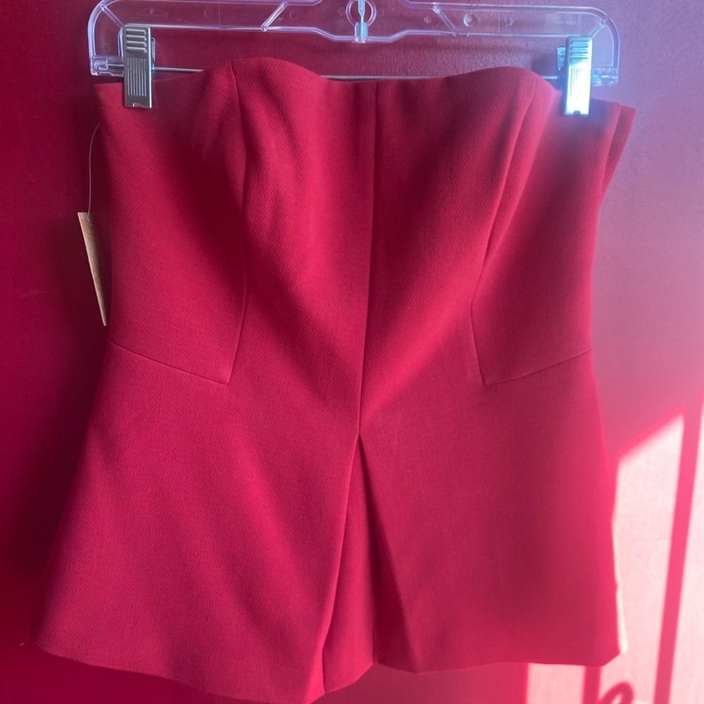 Chic Red Bustier/Corset RACHEL Roy with Pleated peplum NWT